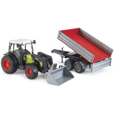 Tractor con cargador frontal y remolque volquete