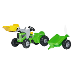 Tractor con cargador frontal y remolque juguete