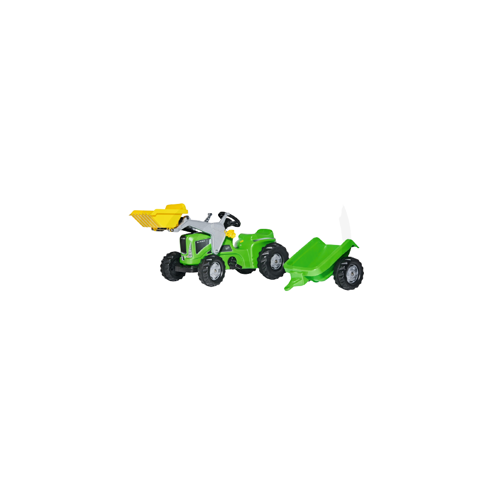 Tractor con cargador frontal y remolque juguete