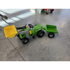 Brinquedo trator a pedais com carregador frontal e