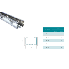 Poteau Métallique Intermédiaire - Langette Extérieure | VIN-EX 50 Plus 35/50