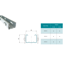 Poste Metálico Intermedio - Lengüeta Exterior | VIN-EX 50M 32/43
