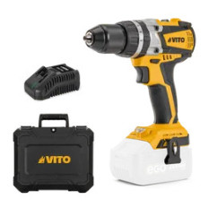 TALADRO SIN CABLE Y SIN ESCOBILLAS DE 20V, CON ESTUCHE Y CARGADOR