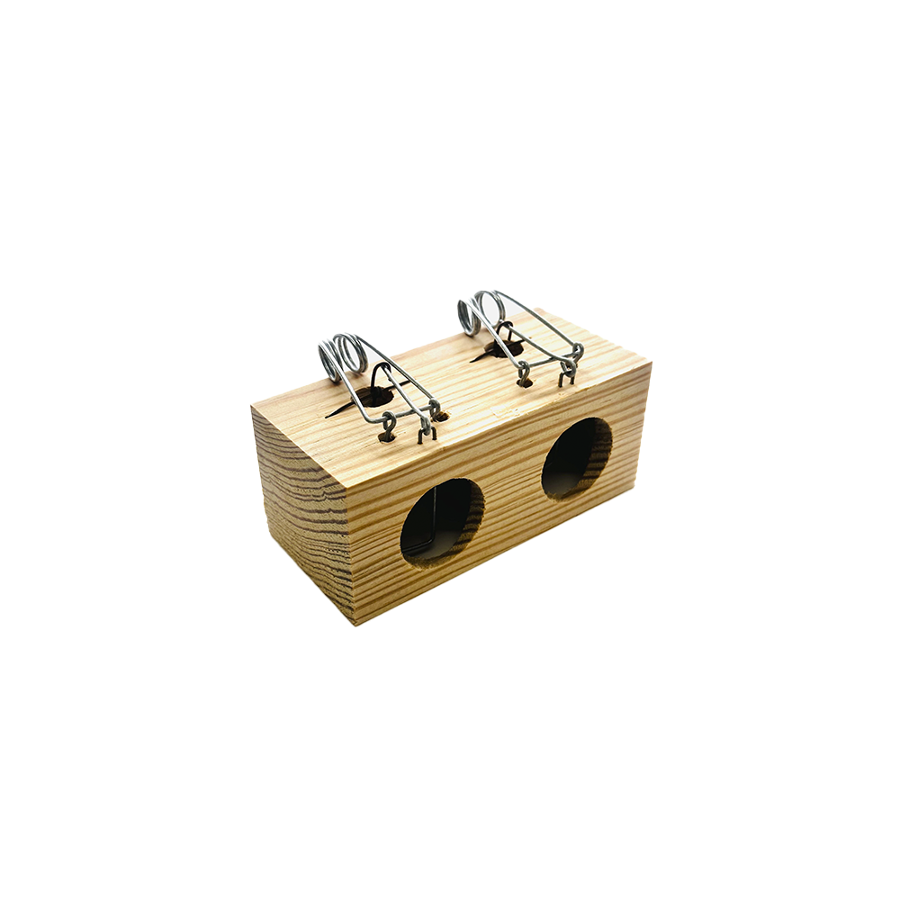 Piège à souris en bois avec 2 trous Piège à souris en bois avec 2 trous