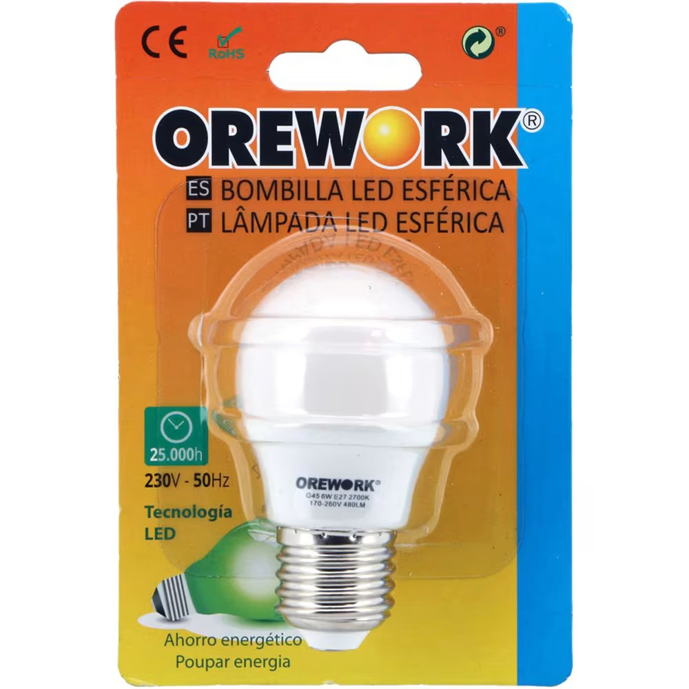 BOMBILLA LED OREWORK STD E27 6W